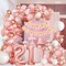 100pcs 21st Birthday Decorations for Her, 21st Birthday Balloons 18/12/10/5 Inches (Rose Gold)